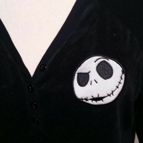 Disney Black Pajama Top with Jack Skellington Design - Picture 3 of 5